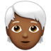 🧑🏾‍🦳 person: medium-dark skin tone, white hair display on Apple